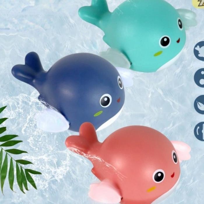 Mainan ikan paus anak mainan mandi anak bayi bisa berenang bebek ikan