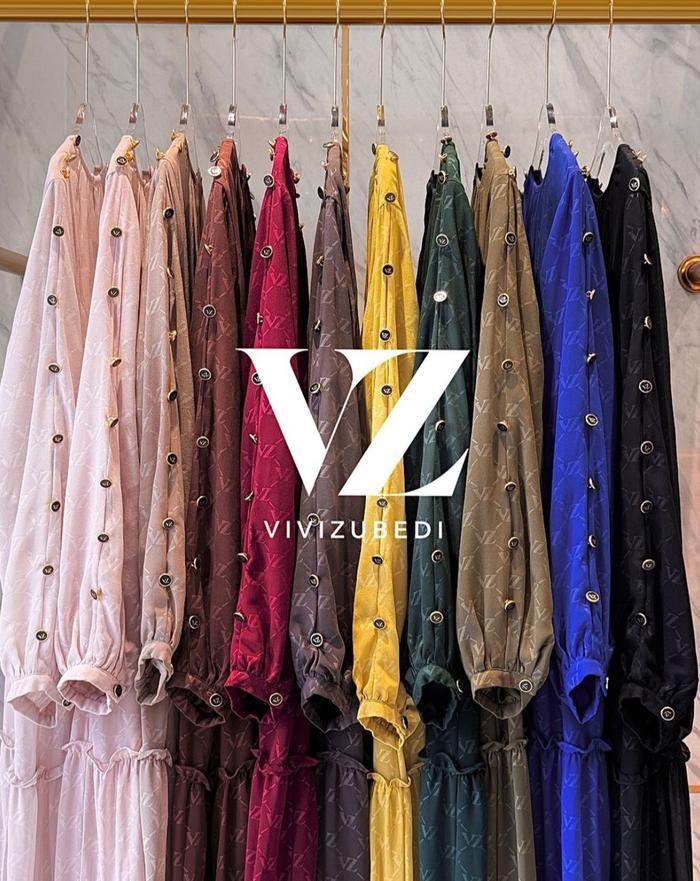 VZ Signature Embossed Dress ORIGINAL VIVI ZUBEDI All Size Material Premium Ceruty