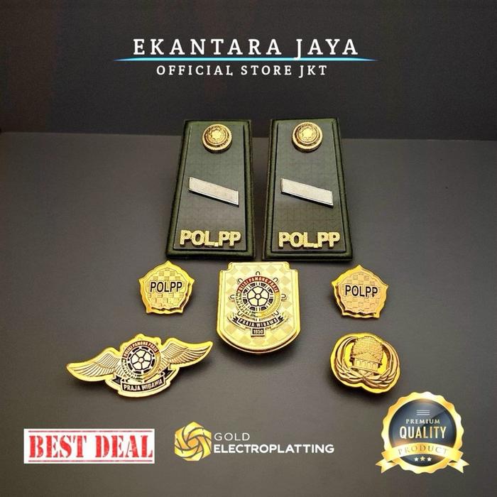 ￼Paket Atribut Pol Pp Pangkat 2A Mika Kuning Lengkap Premium