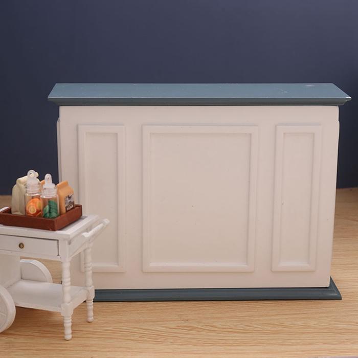 Miniatur Rumah Boneka Skala 1/8 Operator Kabinet Furnitur Meja Bar