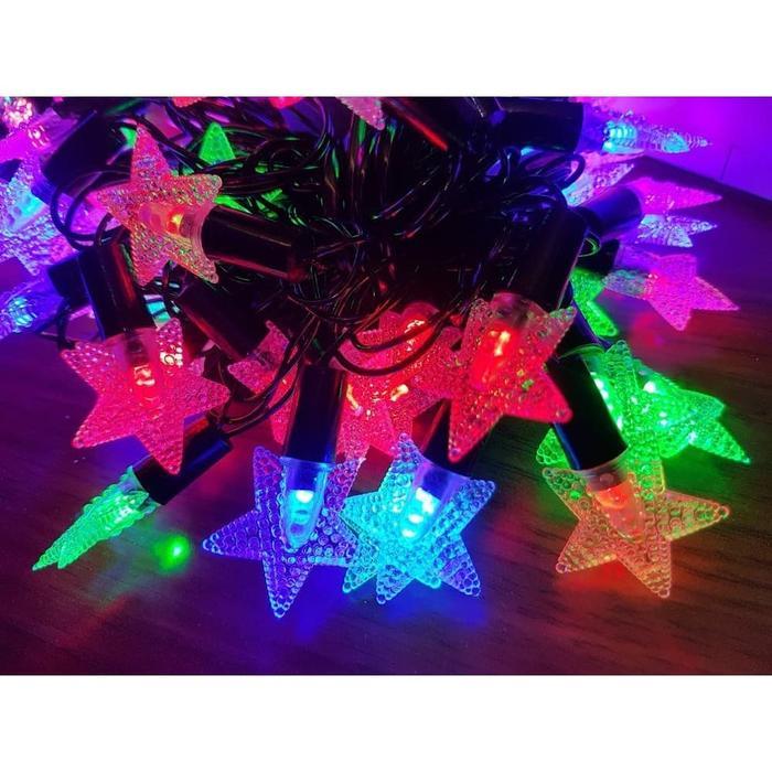 BINTANG LAMPU NATAL HIAS / LAMPU TUMBLR LED RAINBOW MOTIF BINTANG