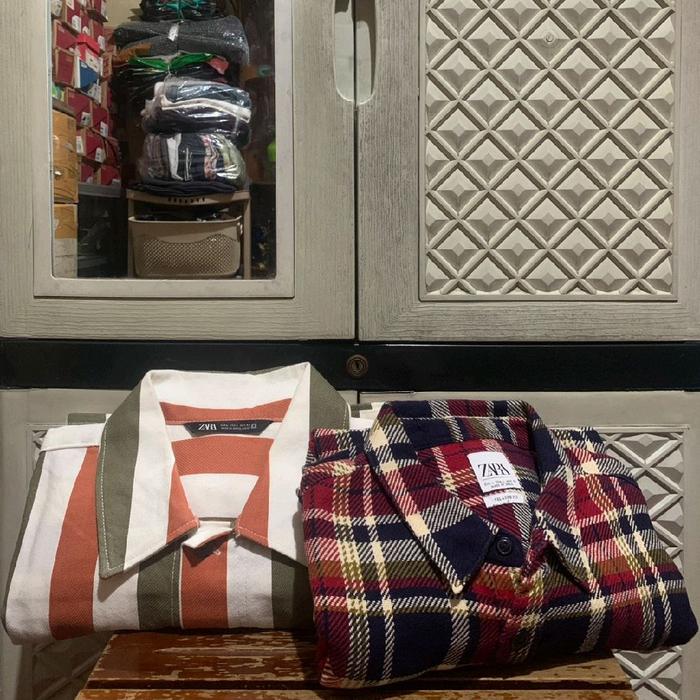 ORIGINAL OUTERWEAR DENIM JACKET UTILITY ZARA KEMEJA RAJUT PLAID MULTI COLOUR STRIPE STRETCH