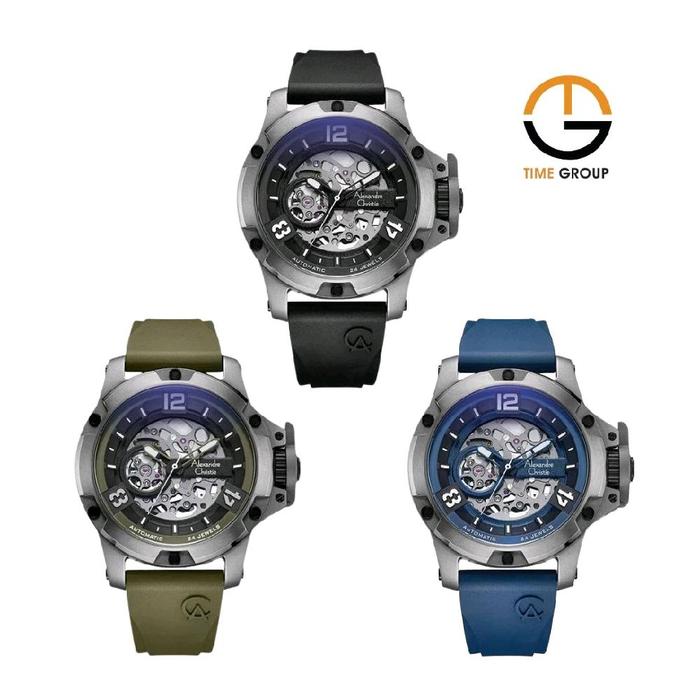 JAM TANGAN PRIA ALEXANDRE CHRSITIE AC6295 AC 6295 MTR AUTOMATIC RUBBER STRAP ORIGINAL