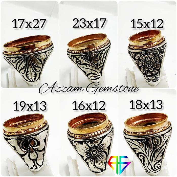 Cincin Ring Emban Koin Alpaka Super Kombinasi Suasa Tembaga _Untuk Batu Akik Pirus Permata Safir Rub