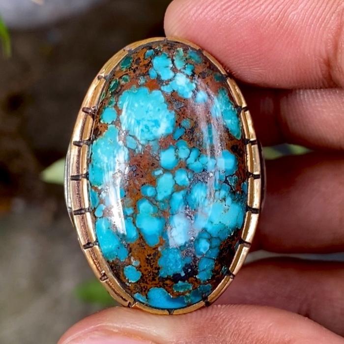 cincin batu pirus biru persia jumbo