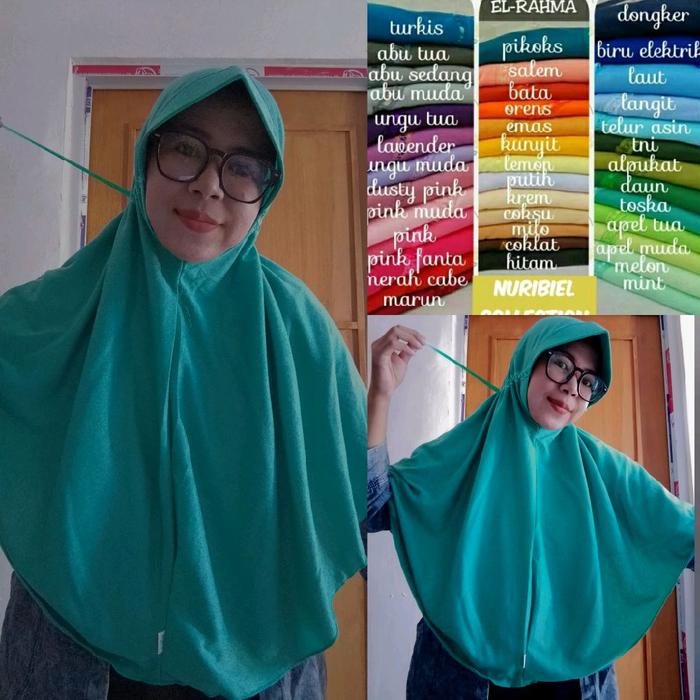Jilbab anak sekolah robbani ukuran SMA dewasa warna hijau tosca botol biru elektrik teracota bata de