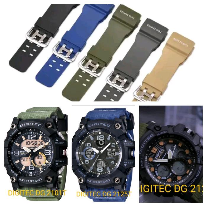 Strap/tali jam tangan Karet fit to Digitec Dg2125/Dg2101/Dg2129