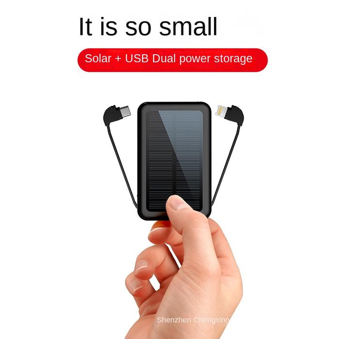 Solar Powerbank 30000MAh Mini Luar Ruangan Kantor Berkemah Pengisi