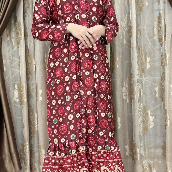 Gamis wanita Outer Rempel Jumputan palembang