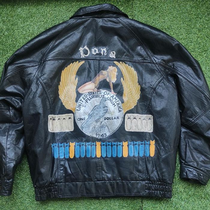 jaket kulit type A2 bomber flying "dona " repainting toys McCoy leather jacket not buzz rickson redw