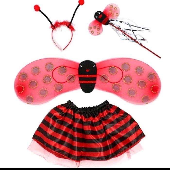 LADYBUG set Kostum anak Kumbang 4in1 kostum ladybug halloween anak