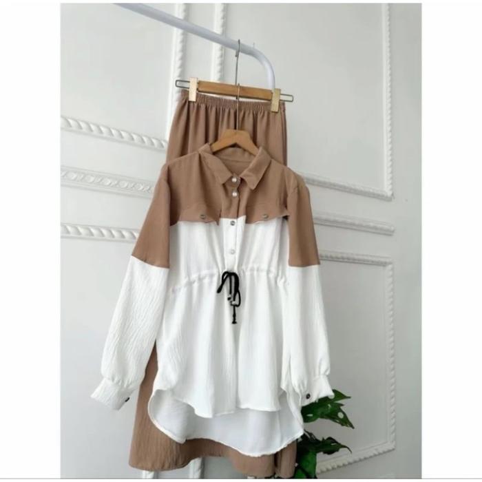 ￼ISYANA SETROK CARGO SETELAN ONE SET ONESET MUSLIMAH TERMURAH BTCSOLO PANJANG JUMBO BESAR PREMIUM WA