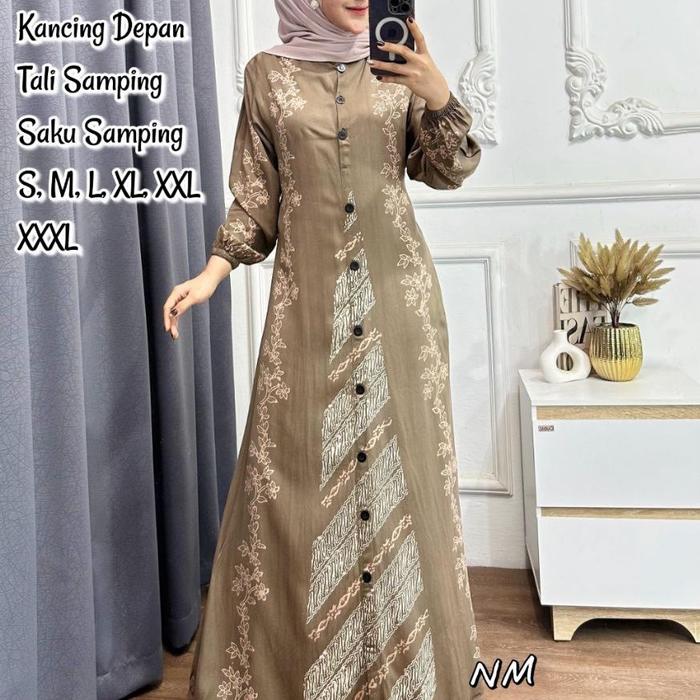 JB Gamis Cap Twill Ori Premium Longdress Muslim Wanita Crinkle Dewasa Rayon Maxi Syari Lebaran Remaj