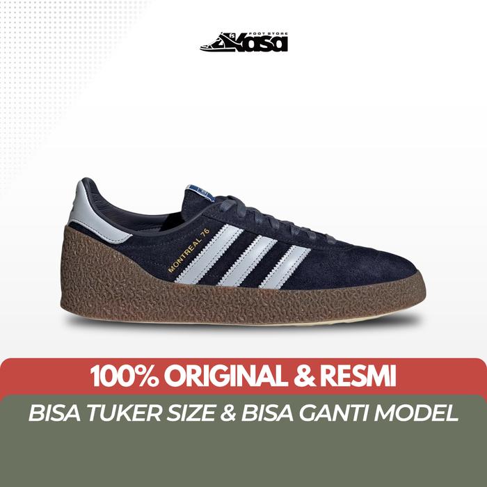 Sepatu Sneakers Unisex Adidas Montreal 76 OG Shadow Navy Halo Blue Gum