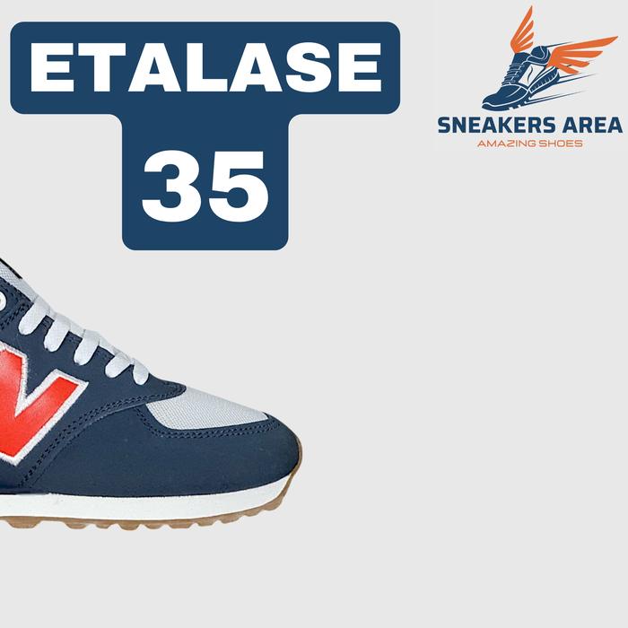 SEPATU KASUAL NB 574 NAVY RED UNISEX PRIA WANITA ETALASE 35