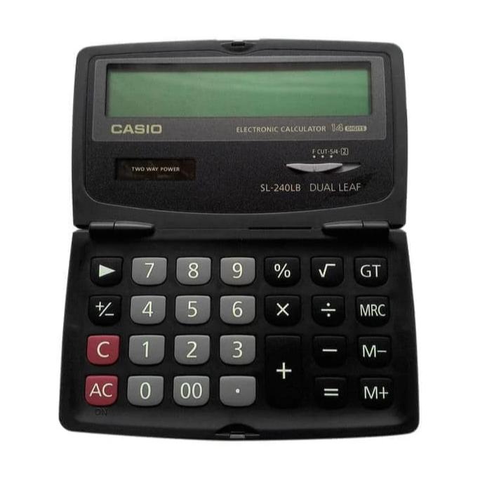 Garansi 1 Tahun Kalkulator Casio SL 240 LB LIPAT SAKU CALCULATOR CASIO 14 DIGIT DUAL LEAF