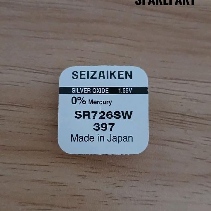 Seizaiken Baterai Silver Oxide 1.55V SR726SW 397 Tanpa Mercury Buatan Jepang