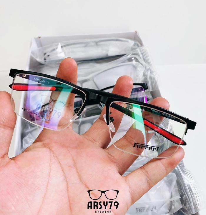 Kacamata Baca / Plus Double Fokus Lensa Progresif Frame Setengah Bingkai Sporty UNISEX Antiradiasi