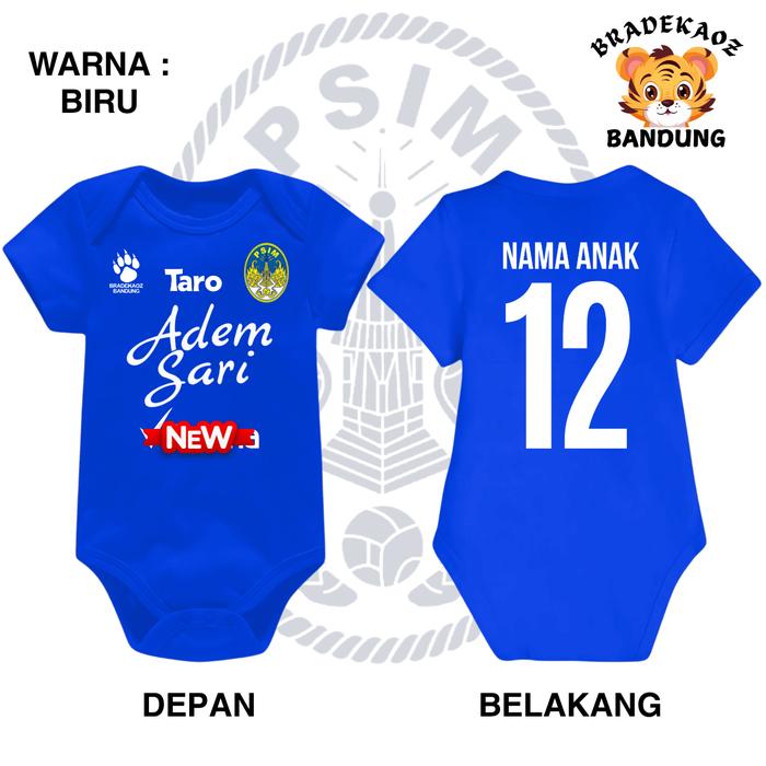 JUMPER BAYI JERSEY PSIM YOGYAKARTA USIA 0-12 BULAN CUSTOM NAMA & NOPUNG (Pre-Order 7 hari)