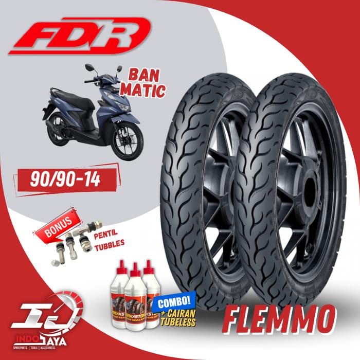 Indra Motopart - [New] BAN FDR FLEMMO 90/90-14 RING 14 / BAN FDR TUBELESS TUBLES RING 14 ( 80/90-14 
