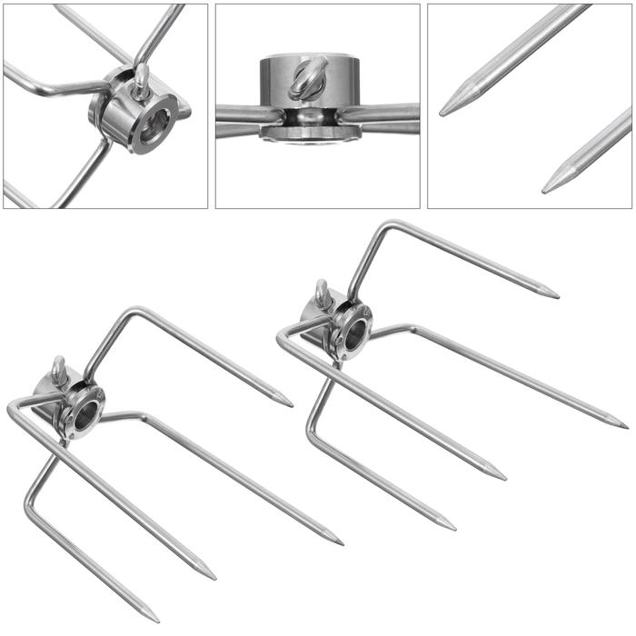 2 Pcs Barbecue Fork Meat Yakitori Grill Charcoal Multifunction