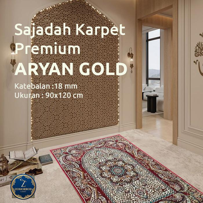 Sajadah Imam Premium Karpet ARYAN GOLD "Ukuran 90x120 cm"