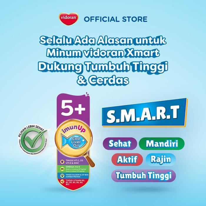 vidoran Xmart 5+ Coklat 700gr Susu Anak 5 Tahun ke atas - 5 box (Bubuk) - Exp : 02.2027