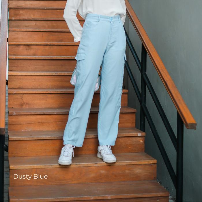 Mylady Hijab Belvy Pants Celana Cargo Wanita Muslim Bawahan Kulot Panjang Pasti Ori