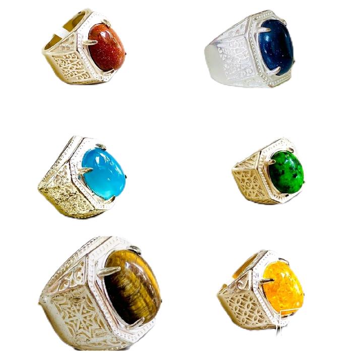 Cincin Pria Akik Cangkang Percin 925 - Model Terbaru
