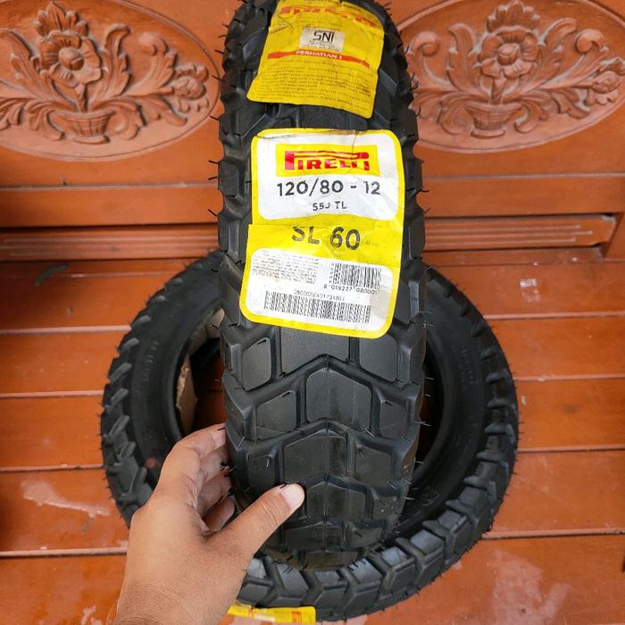 BAN LUAR MOTOR SL60 120/80 RING 12 PIRELLI TUBELESS BAN LUAR PIRELLI 120/80 12 SL60 TUBELESS PROMO M