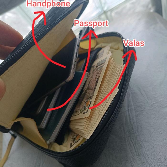 Lacoste Tas Selempang Pria Hitam Original Second kondisi 97%
