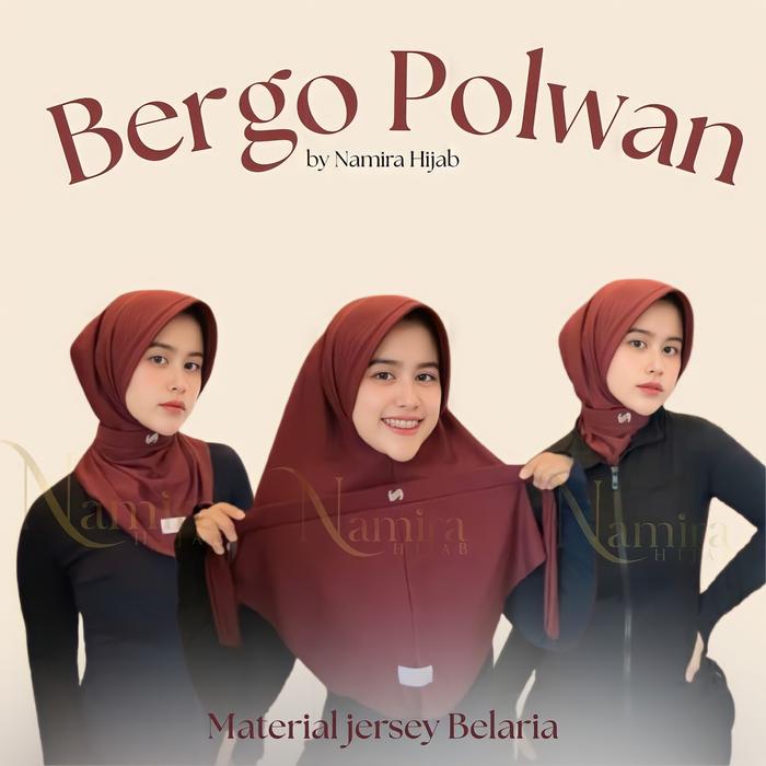 Namira Hijab/Bergo Polwan/Bergo Polwan Tali Leher/Hijab premium