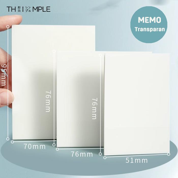 Sticky Notes Transparan Plastik 1 Pcs Kertas Memo-THIMPLE