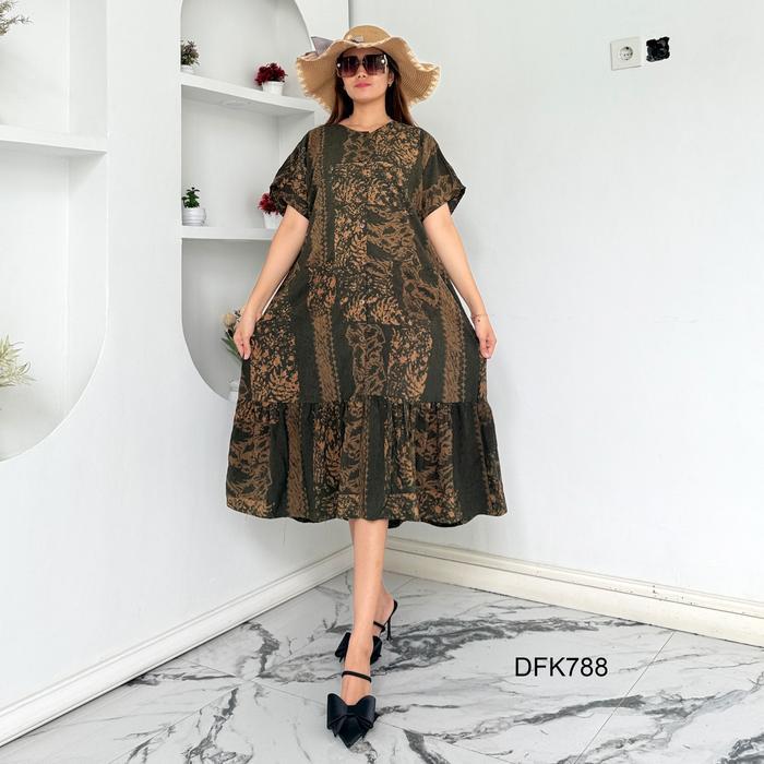 Istimewa Vitela Daster Batik Cap Andin ld 110 handmade Busui Friendly kancing dan resleting Bahan Ra