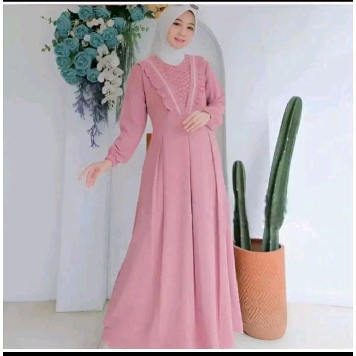 Seffa Dress Korean style Gamis Wanita modern Muslim Mewah Pesta Syari Crinkle Cantik Panjang Remaja 