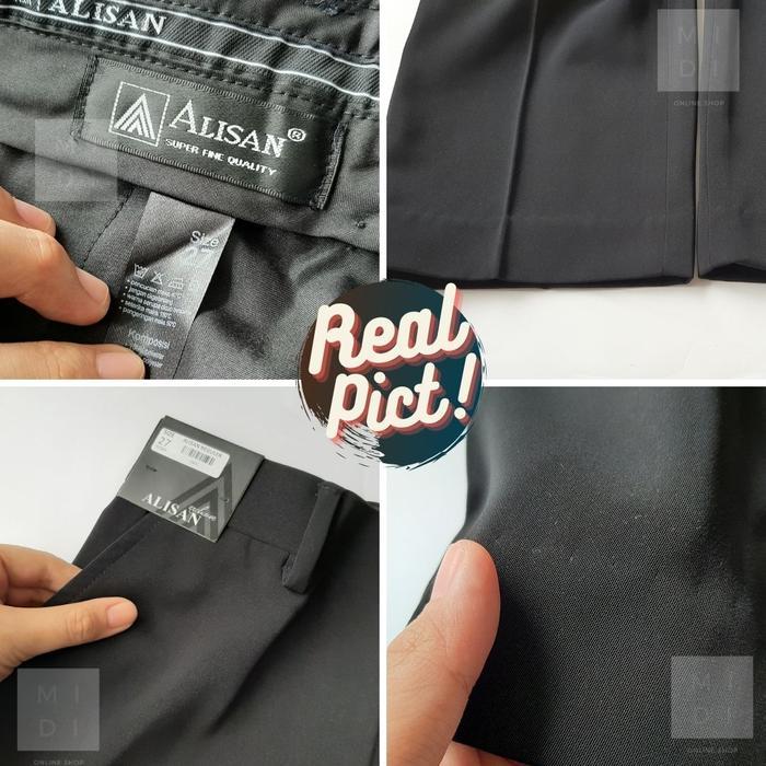 Terbaru Celana Panjang Formal/Kantor Pria Alisan C901 Bahan Licin-Reguler Fit