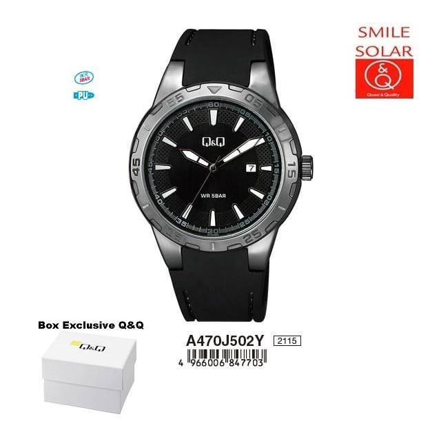 Jam Tangan Pria Casual Stylist Kulit Tanggal Original Q&Q QnQ QQ A470