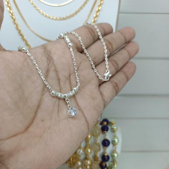 kalung nori bandul lapis perak - set kalung permata zircon - kalung mata 1 - kalung mewah - kalung s