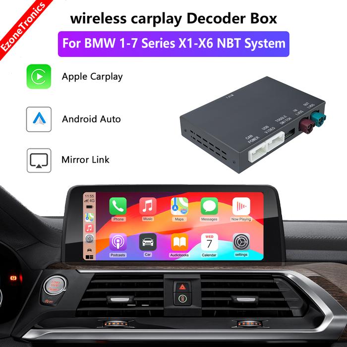 EzoneTronics Wireless CarPlay Android Auto retrofit kit decoder box for BMW NBT System F30 F10 F20 F