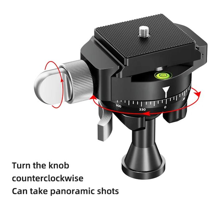 SLR camera panoramic spherical gimbal 360 degree rotating metal gimbal projector gimbal With quick r