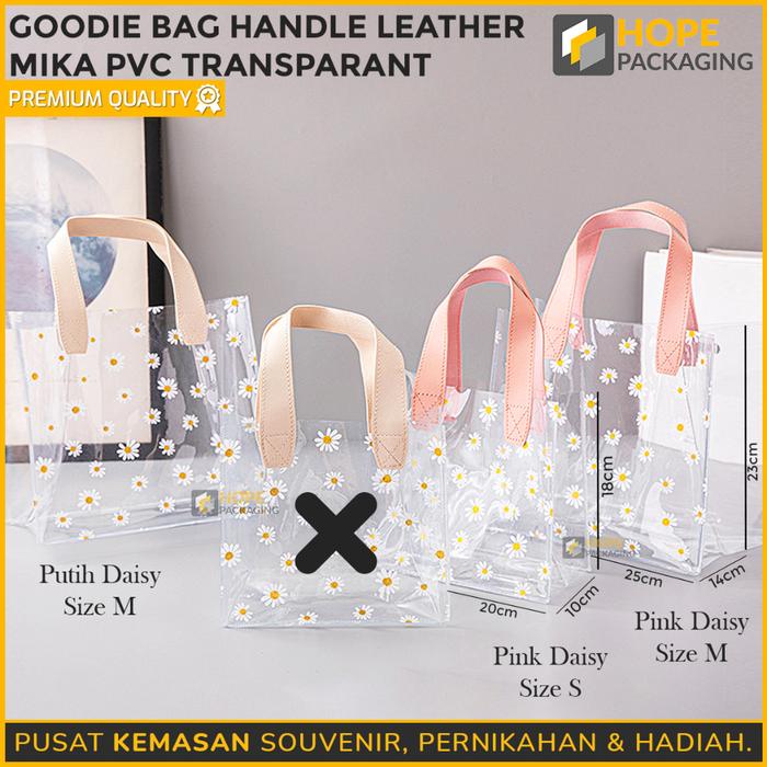 Tas Mika PVC/ Tas Mika Transparan Pvc List / Tas Mika Leather / Goodie Bag Souvenir / Tas Make Up /
