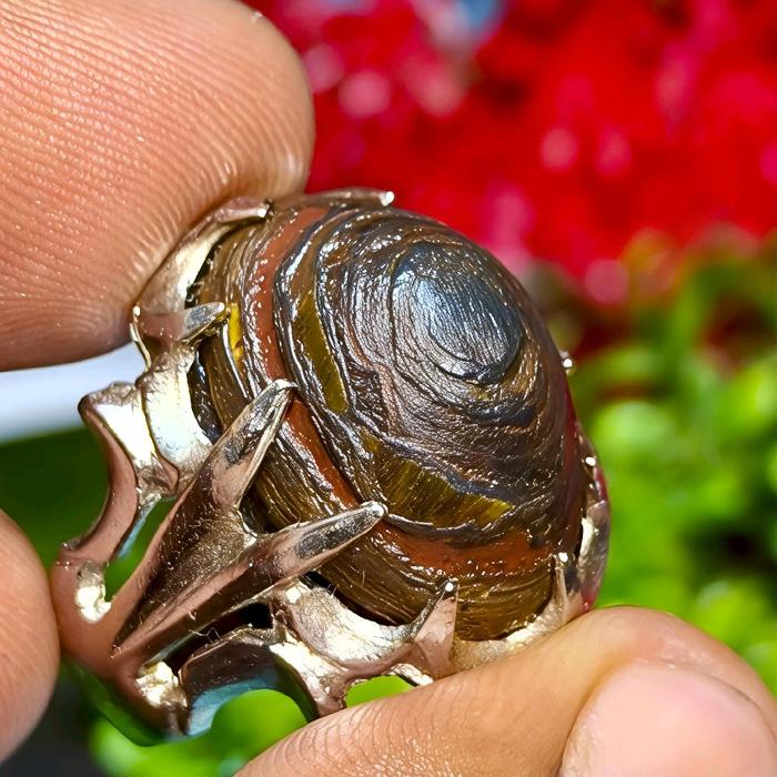 cincin batu akik puser bumi badar besi lengket magnet timbul
