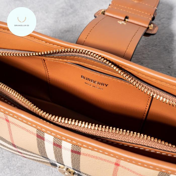 BURBERRY VINTAGE CHECK SLING BAG ARCHIVE BEIGE BRIAR BROWN