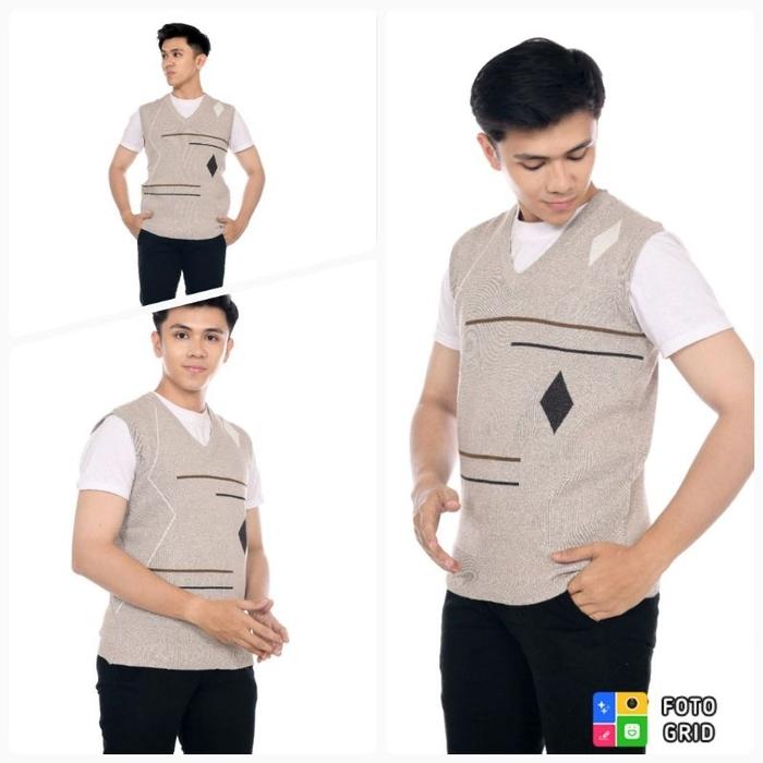 PREMIUM (READY) terjamin Rompi Sweater Import Pria Dewasa Model Terbaru Sweeter Vest Knit Laki V Nec