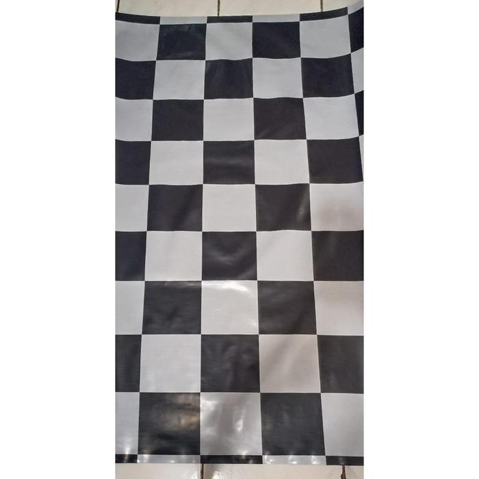 Karpet Plastik Vinyl untuk Lantai/Taplak meja Motif Catur per Roll