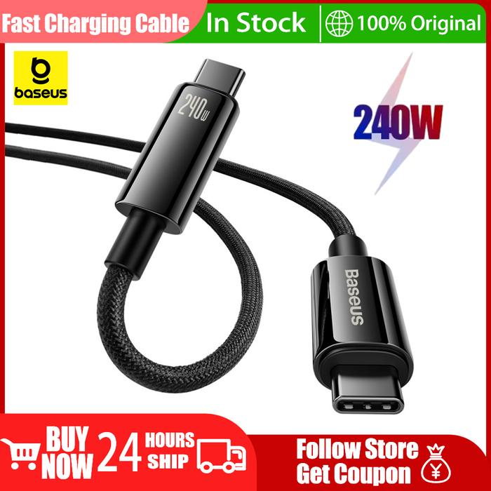 Baseus 240W Fast Charging Cable 5A USB C Cable PD QC 3.1 for MacBook Samsung S24 Xiaomi iPad Huawei 