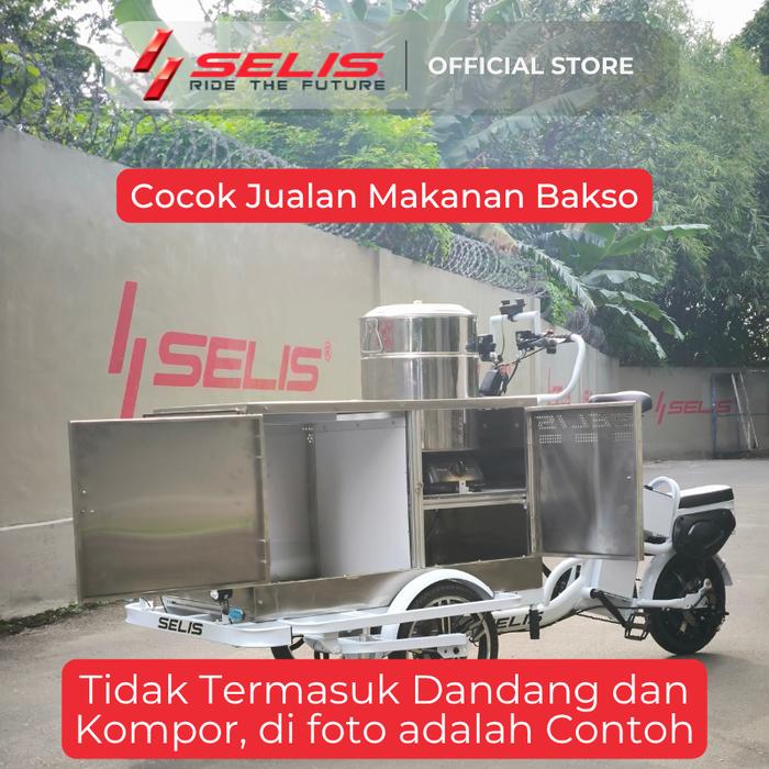 SELIS - Gerobak Listrik Pujasera 4 Bakso | Gerobak Keliling Jualan Bakso Kukusan Ubi Dimsum Siomay