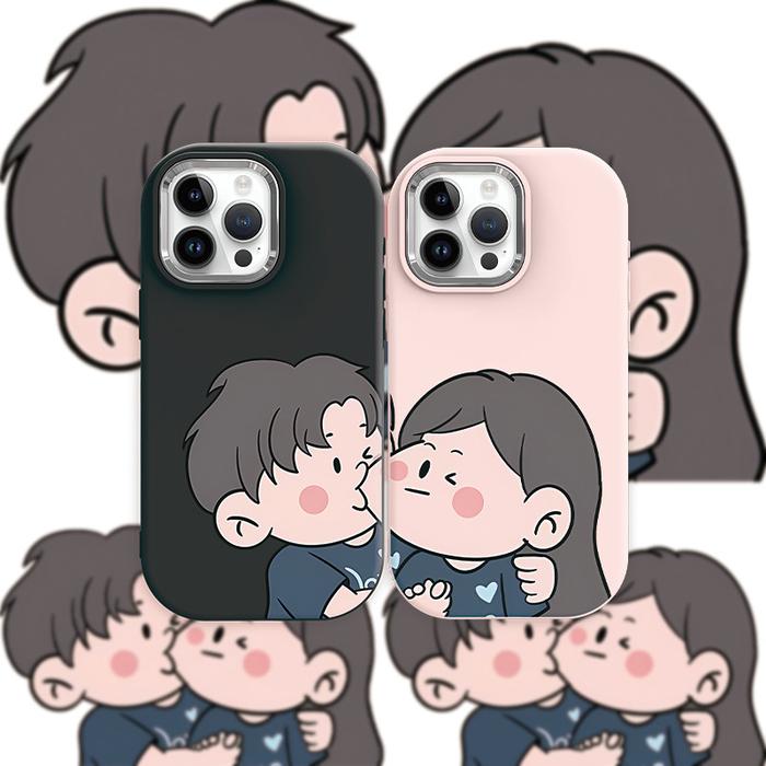 TPU Silicone Case Couple Untuk iPhone 11 PRO MAX 12 PRO MAX 13 PRO MAX 14 PRO MAX 14 PLUS 15 PRO MAX
