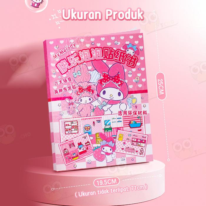 JCHO DIY Quiet Book Buku Sticker Lucu 3D Sticker Book Aesthetic Scrapbook