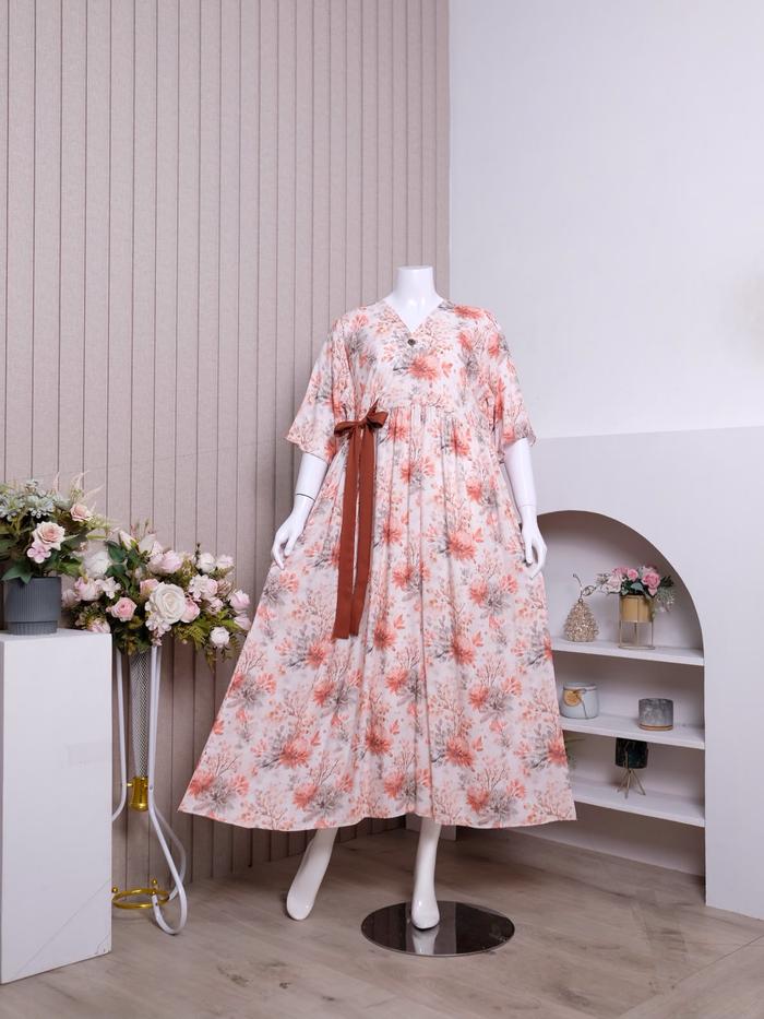 Zoraya Ayla Long Dress Daster Andin Rayon Premium Remaja Bumil Busui Terbaru Baju Tidur Wanita Kekin
